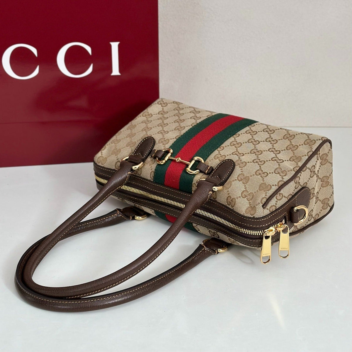 gucci-gg-canvas-boston-bag-beige Shoulder