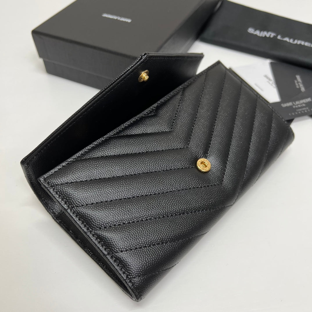 ysl-long-wallet-black-leather-gold-tone-10769-19cm Handle