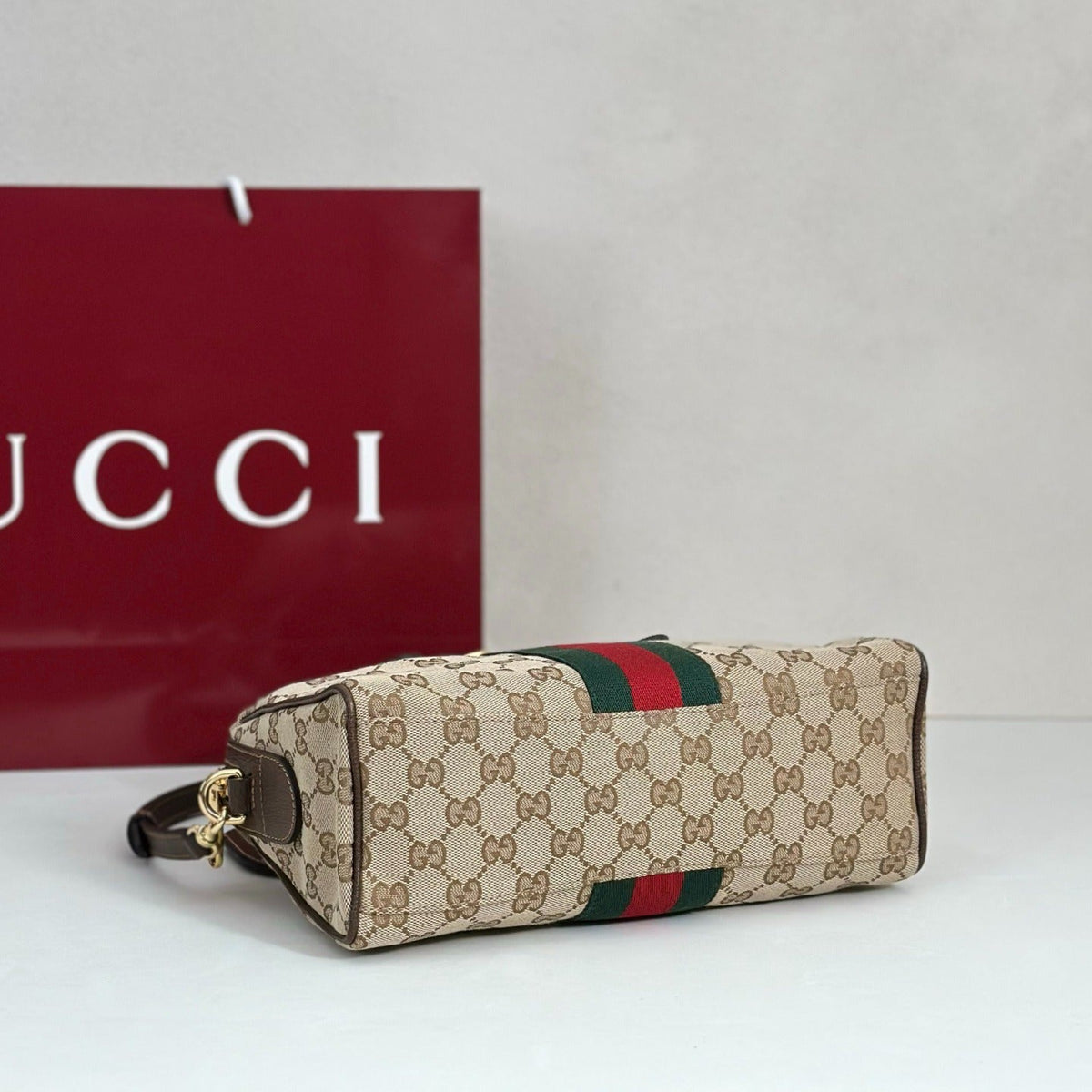 gucci-gg-canvas-boston-bag-beige Shoulder