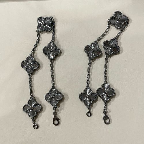 VCA CLOVER 5 MOTIF BLACK BRACELET