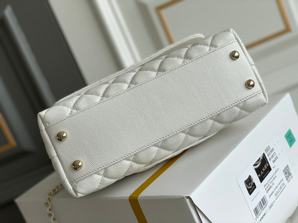 chanel-coco-handle-white-bag-24x14x10cm Handle