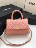 chanel-coco-handle-gold-caviar-pink-24-cm Handle