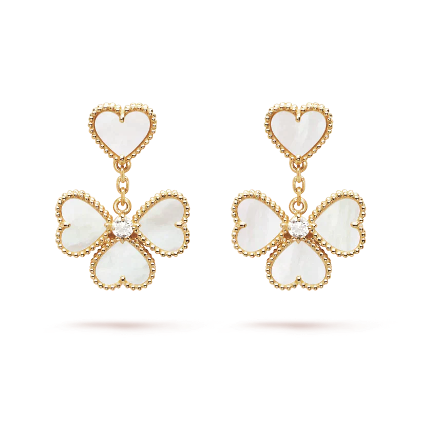 VCA CLOVER SWEET WHITE MOP EARRINGS