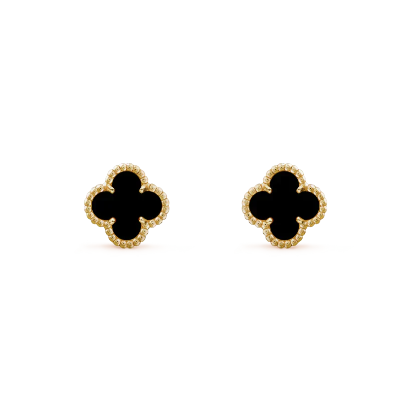 VCA CLOVER MINI 9.5MM BLACK MOP EARRINGS