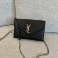 ysl-cassandre-envelope-chain-wallet-black-grain-leather-19x11-5x4-cm Crossbody