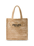prada-triangle-logo-raffia-tote-bag Tote