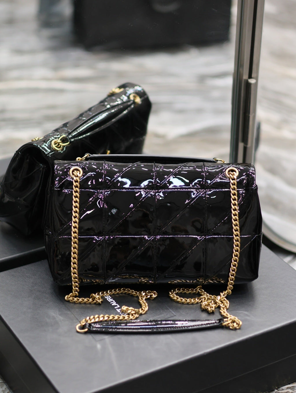 ysl-jaime-patent-black-bag-25x15x7-5cm Crossbody