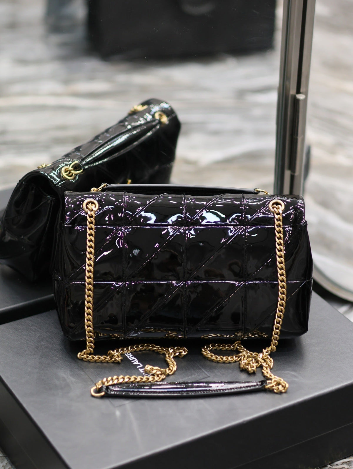 ysl-jaime-patent-black-bag-25x15x7-5cm Crossbody
