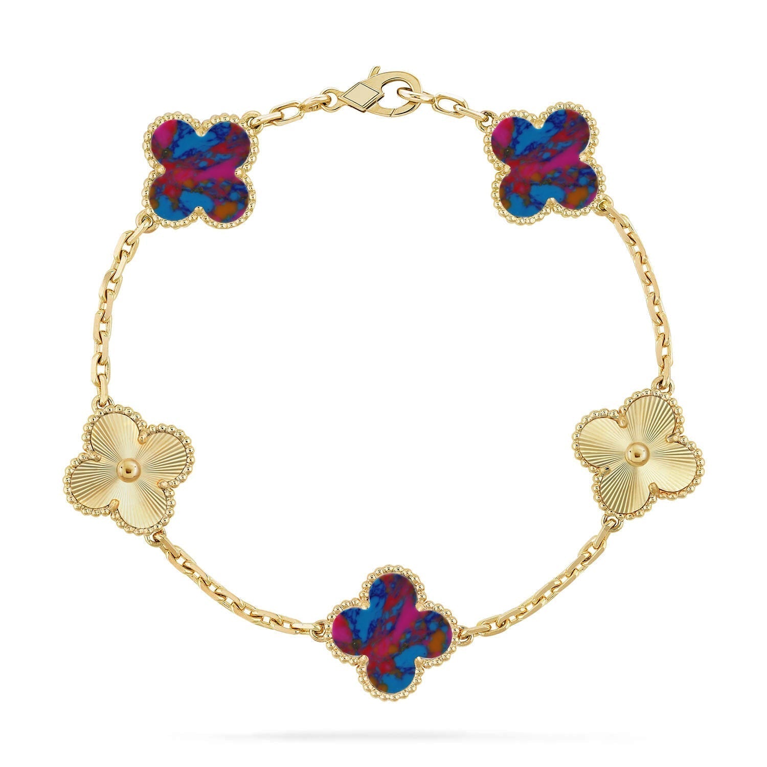 VCA CLOVER 5 MOTIF COLOR GEMSTONES BRACELET COLLECTION