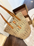 ysl-panier-medium-in-raffia-and-vegetable-tanned-leather Tote