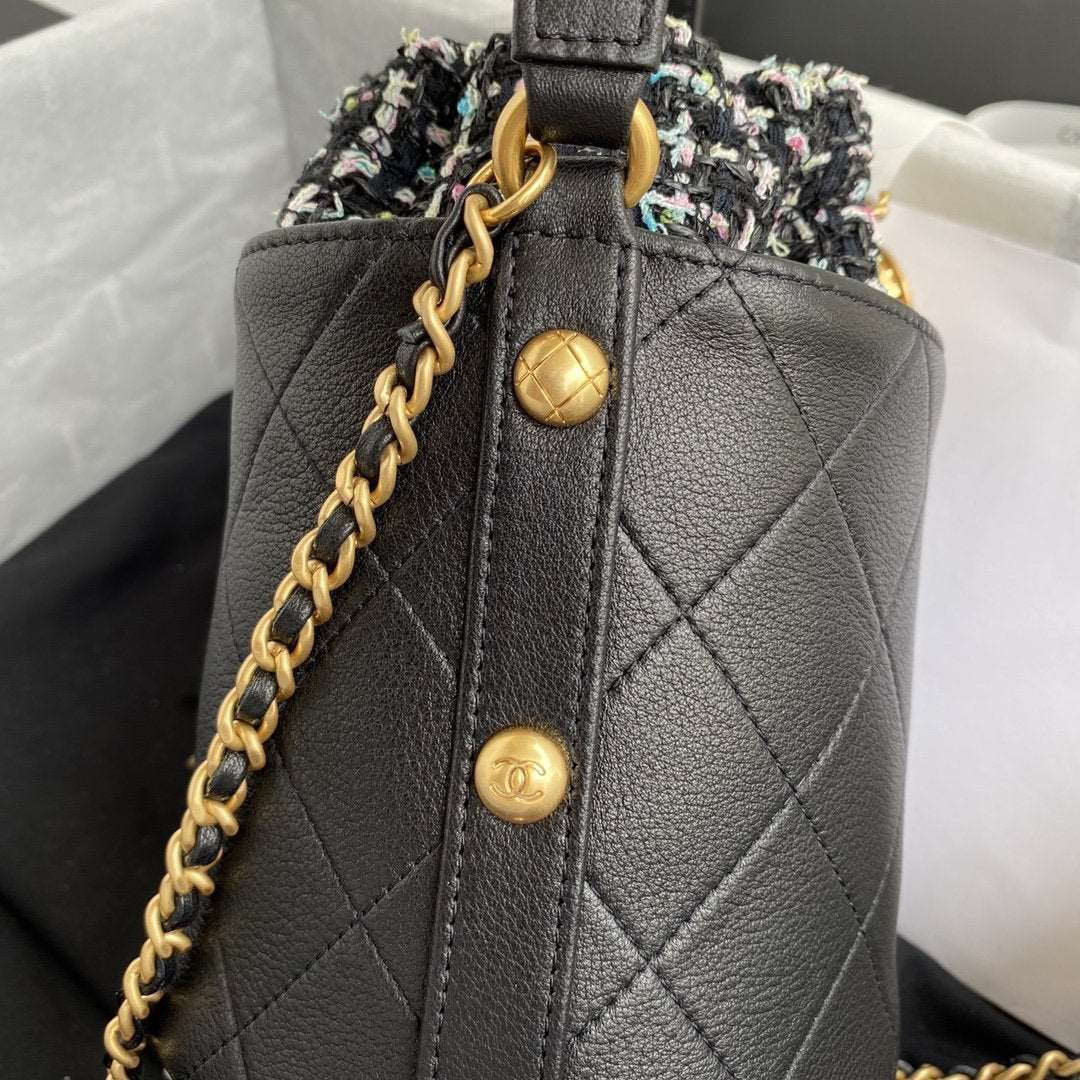 chanel-2020-tweed-soul-bucket-bag-black-copy Crossbody