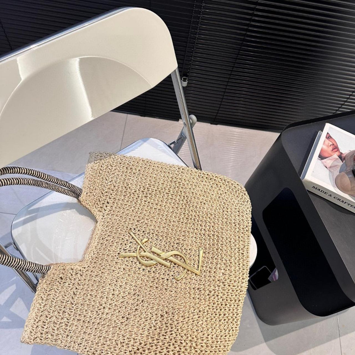 saint-laurent-ysl-raffia-bag Tote