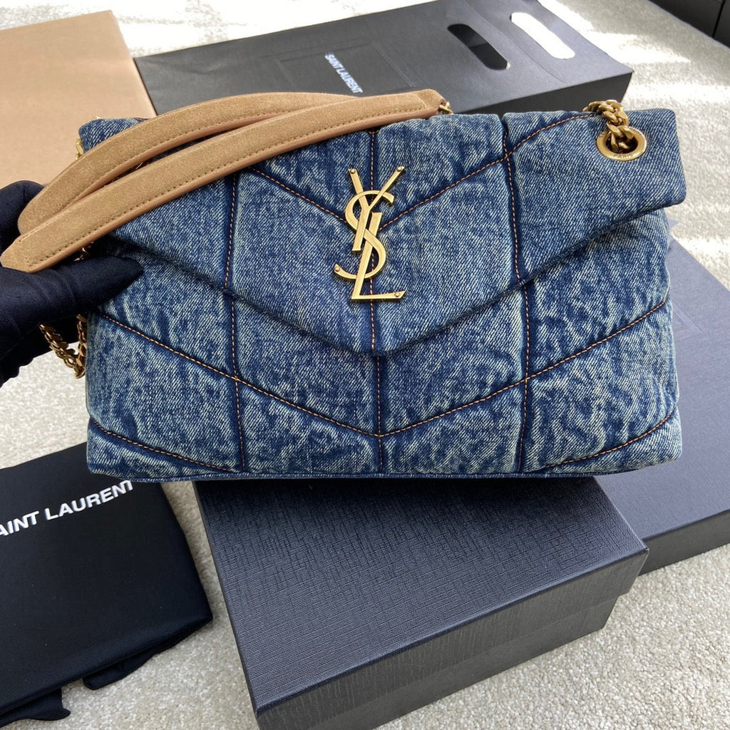 ysl-puffer-denim-bag-29-17-11cm Crossbody