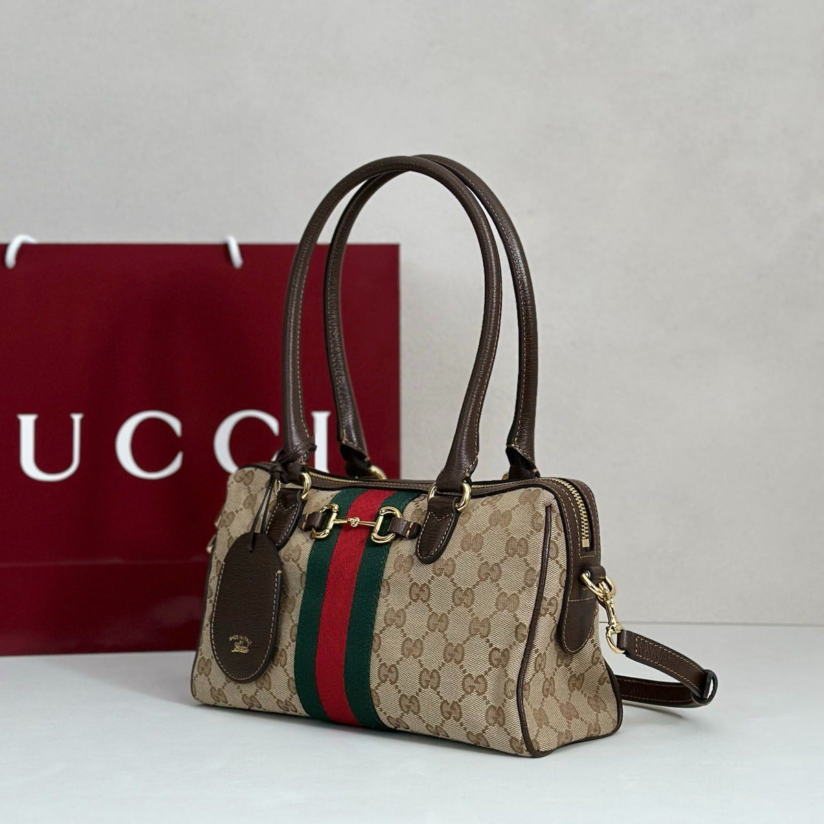 gucci-gg-canvas-boston-bag-beige Shoulder