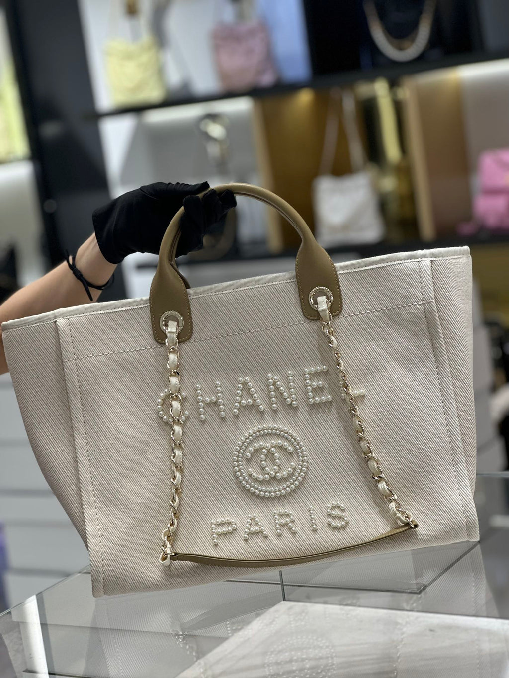 chanel-natural-canvas-and-tan-leather-large-pearl-deauville-tote-30x39x22cm Tote
