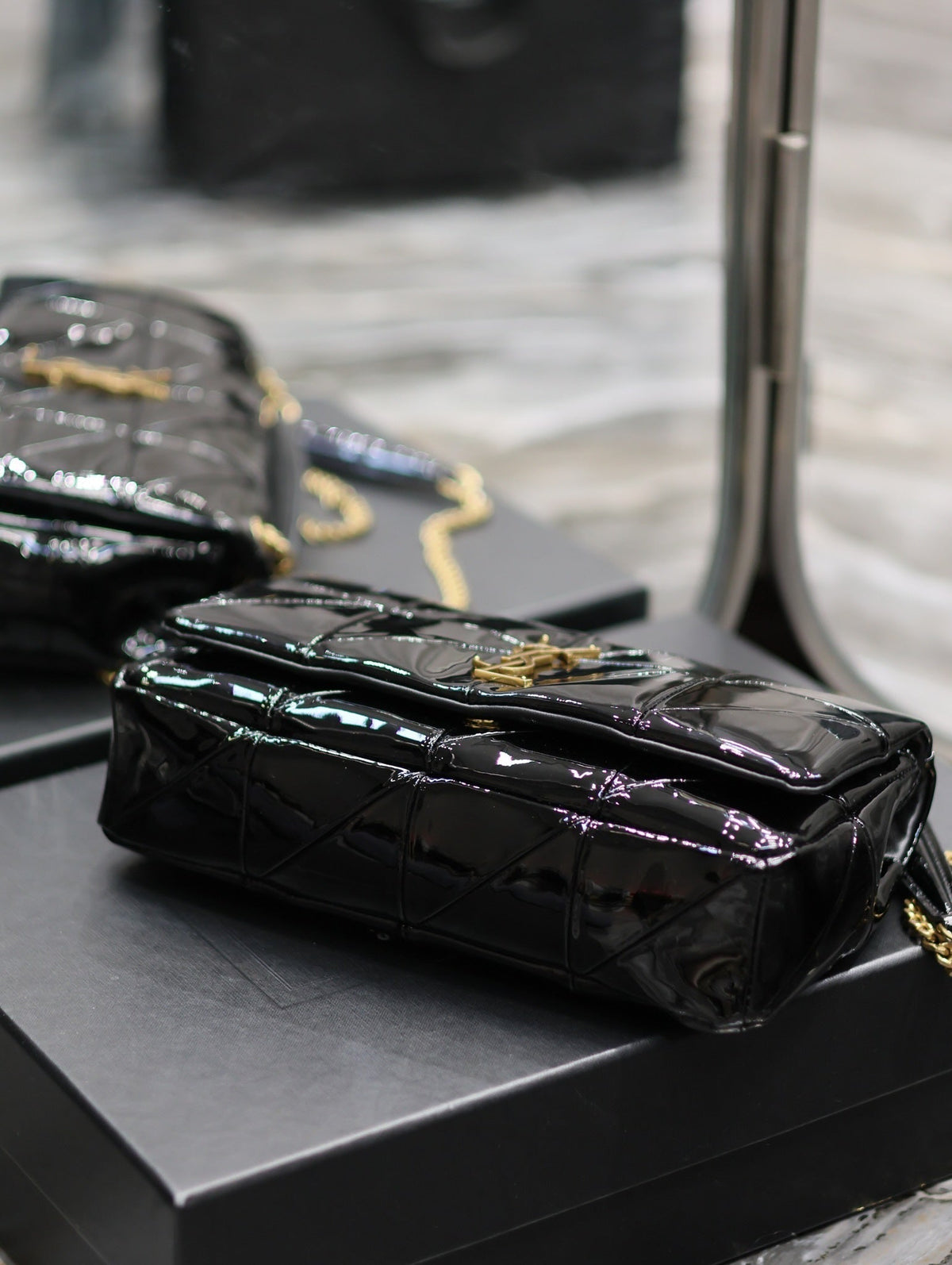 ysl-jaime-patent-black-bag-25x15x7-5cm Crossbody