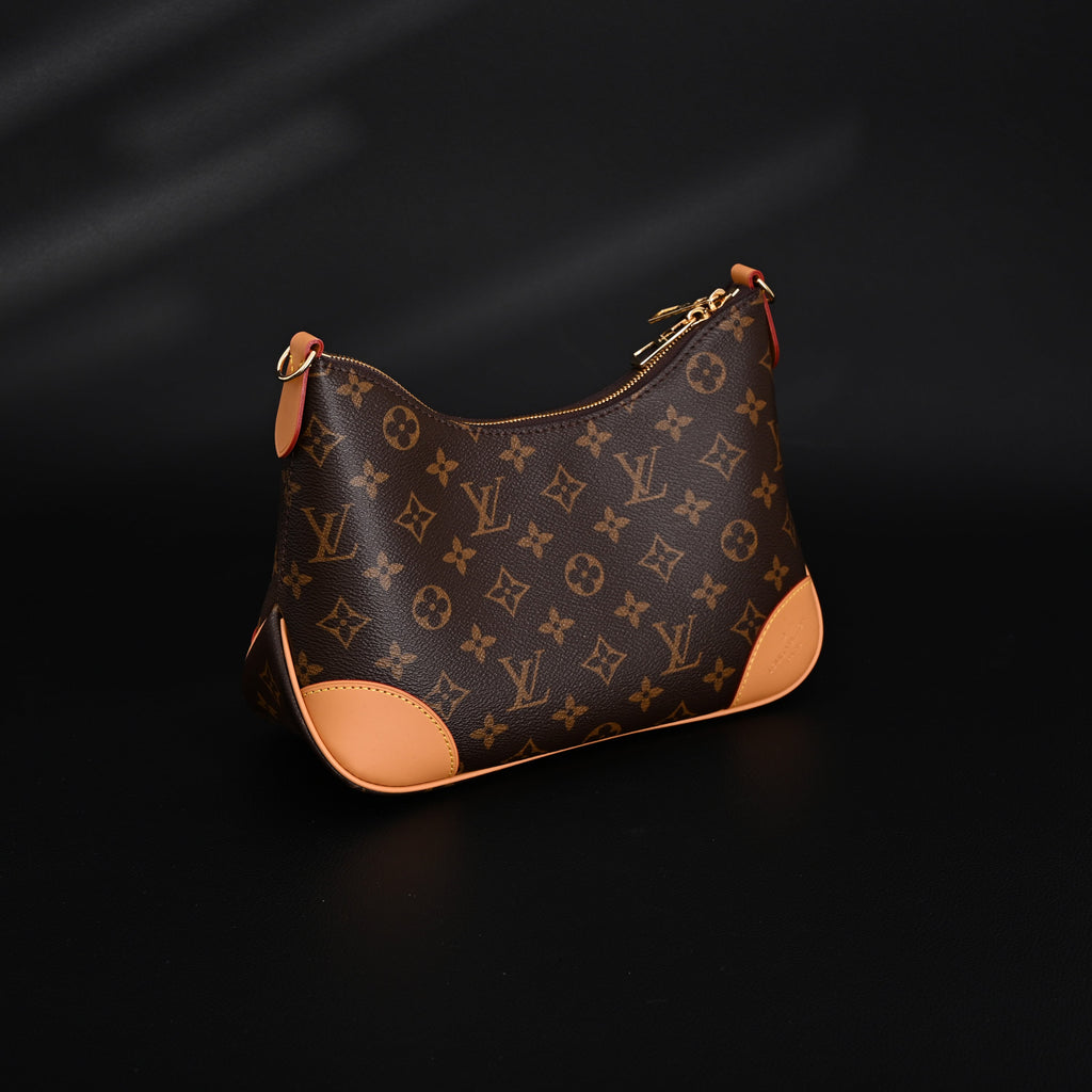 louis-vuitton-boulogne-monogram-canvas-shoulder-bag-classic-brown-with-vachetta-leather-trim-m45832 Shoulder