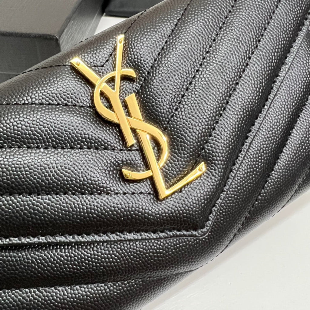 ysl-long-wallet-black-leather-gold-tone-10769-19cm Handle