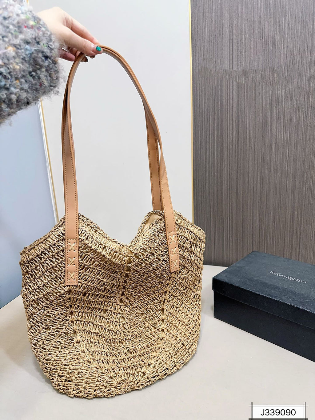 ysl-saint-laurent-vacation-casual-raffia-woven-tote-bag-35x32cm Tote