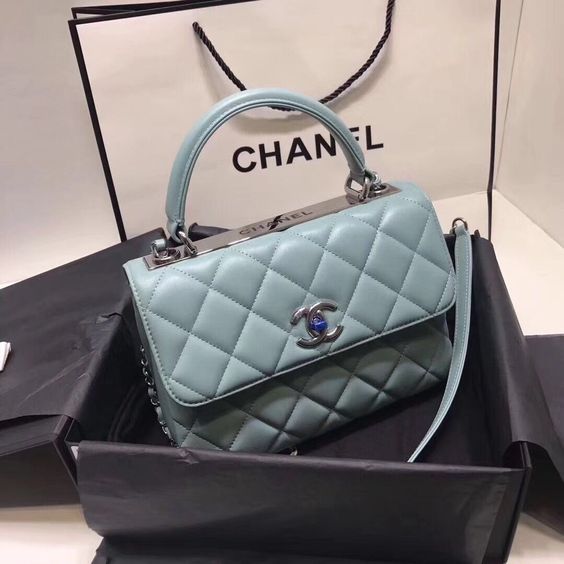 chanel-trendy-cc-flap-bags-blue Handle