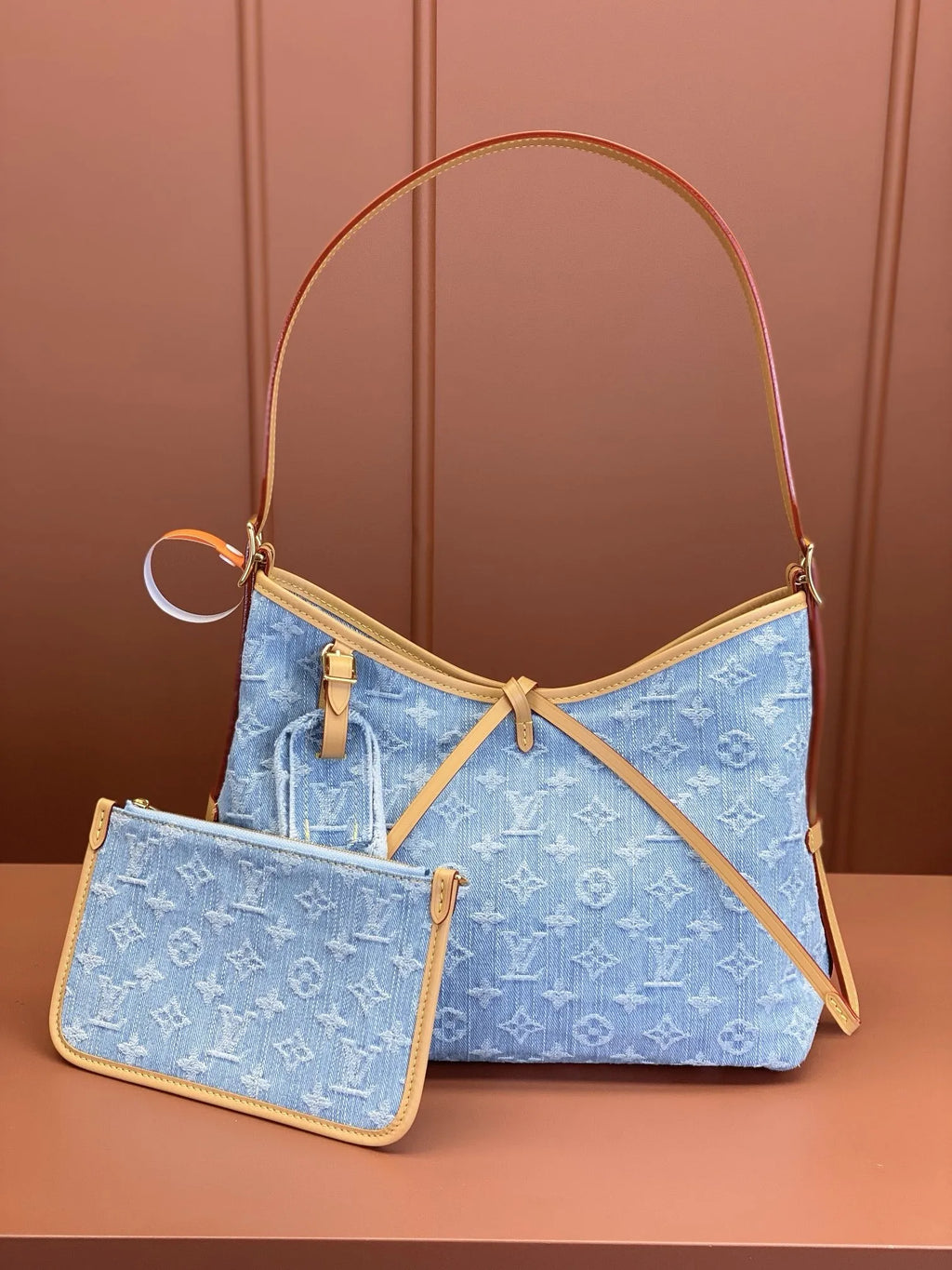 lv-carryall-denim-bag Shoulder