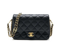 chanel-23c-mini-flap-bag-chain-grained-calfskin-black-copy Shoulder