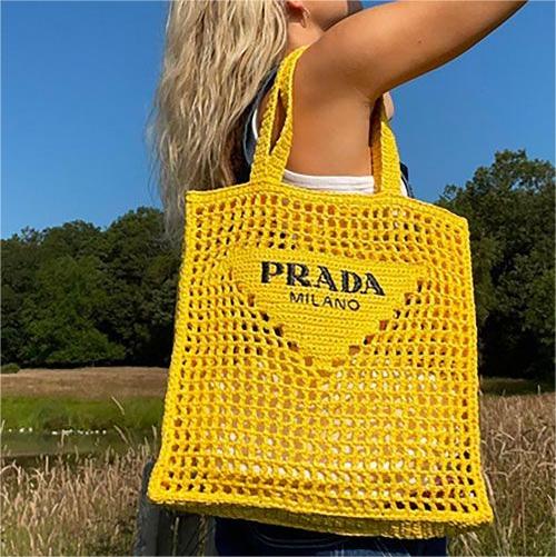 prada-womens-natural-crochet-tote-bag-yellow Tote
