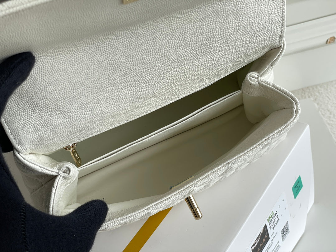 chanel-coco-handle-white-bag-24x14x10cm Handle