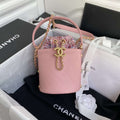 chanel-2020-tweed-soul-bucket-bag-pink-copy Handle