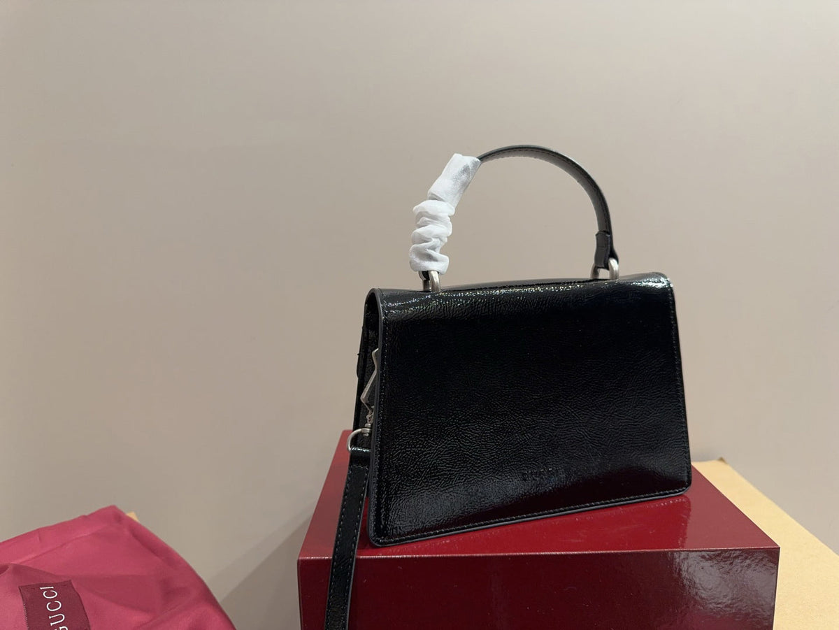 gucci-glossy-black-handbag-crossbody-24x17cm Crossbody