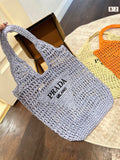 prada-raffia-tote-bag-blue Tote