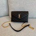 ysl-cassandre-envelope-chain-wallet-black-grain-leather-golden-hardware-19-cm Crossbody