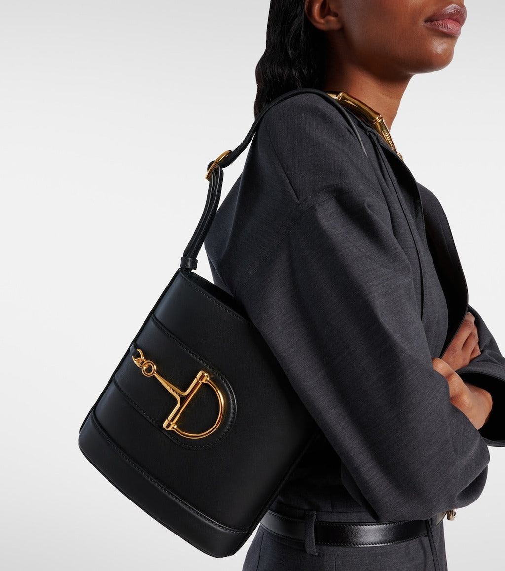 gucci-small-horsebit-embellished-leather-bucket-bag Shoulder