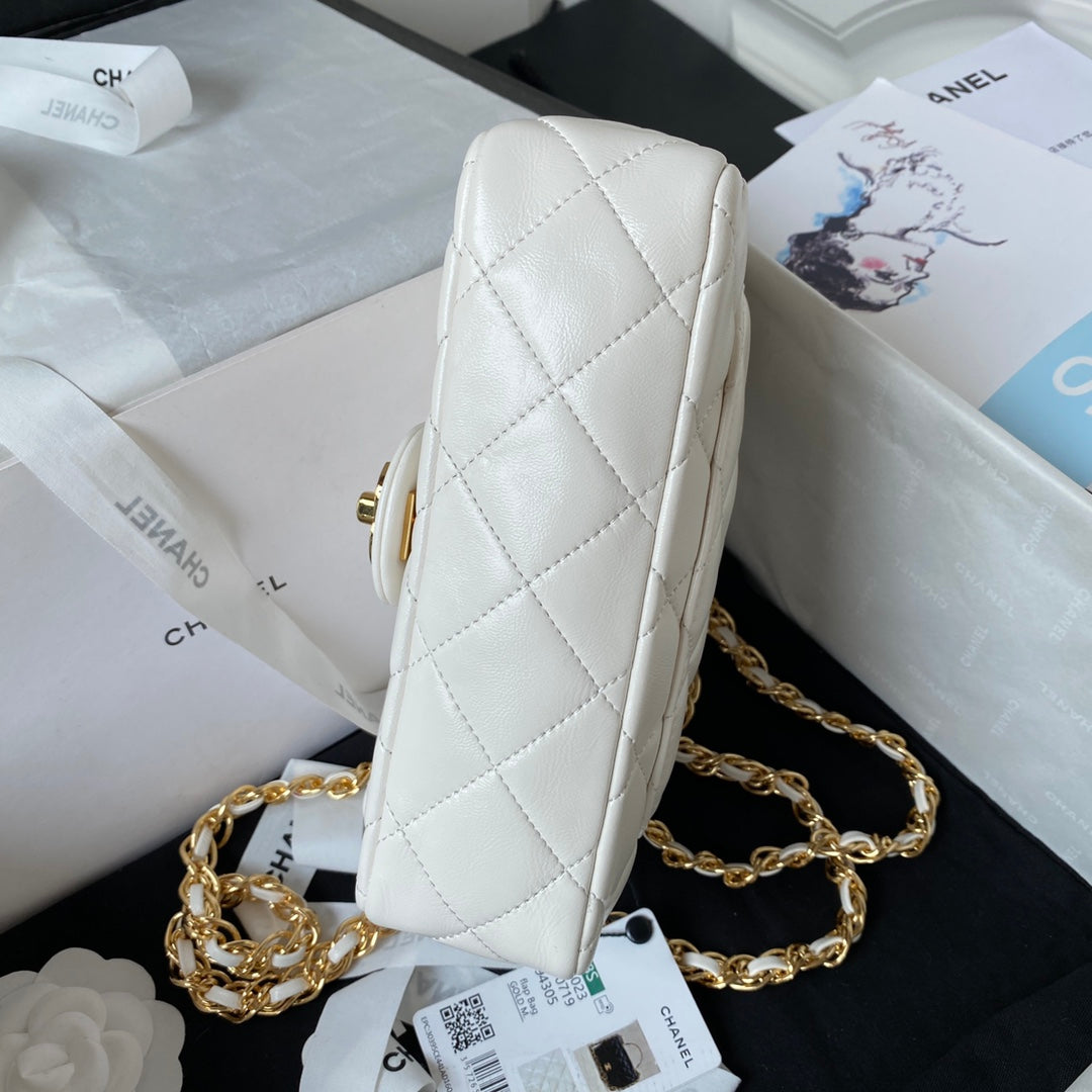 chanel-flap-bag-gold-top-handle-white-13x21x8cm Handle