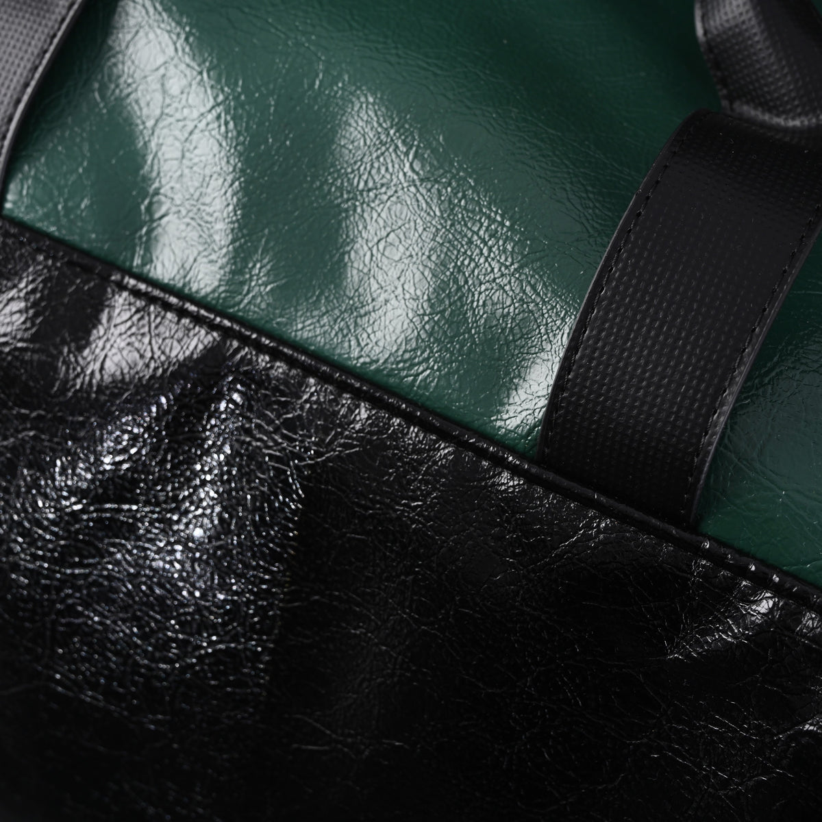 balenciaga-x-adidas-large-duffel-travel-bag-black-green-with-trefoil-logo-and-triple-stripes Handle