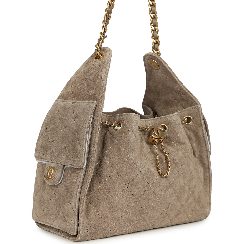 chanel-small-25-hobo-grey-suede Shoulder