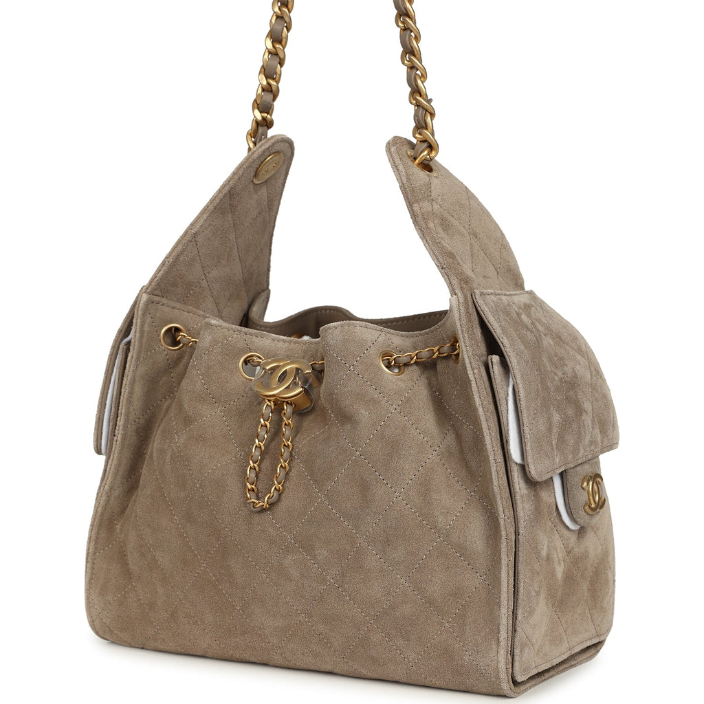 chanel-small-25-hobo-grey-suede Shoulder