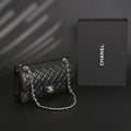 chanel-classic-flap-bag-black-quilted-caviar-leather-with-gold-tone-hardware-1 Shoulder