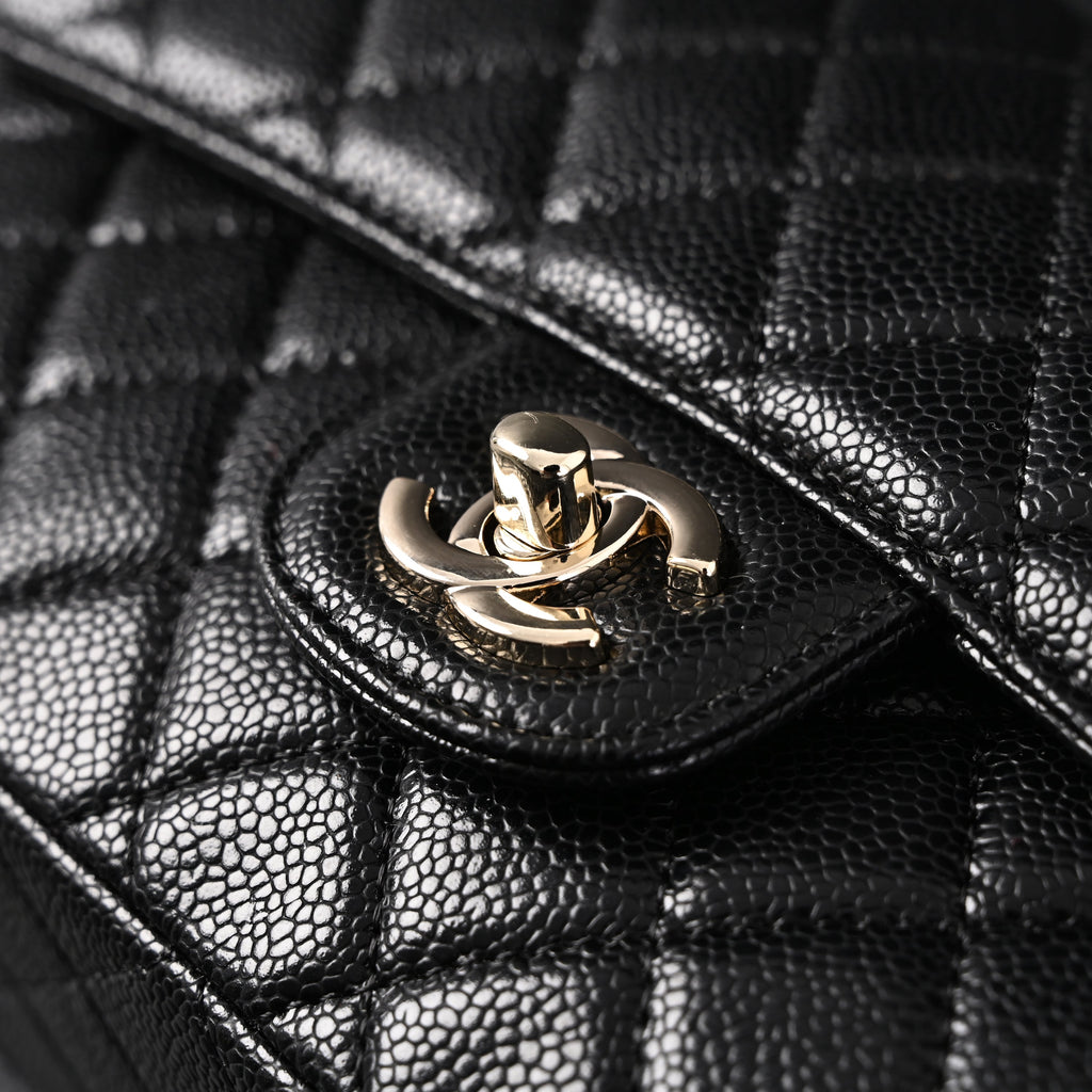 chanel-classic-flap-bag-black-quilted-caviar-leather-with-gold-tone-hardware-1 Shoulder
