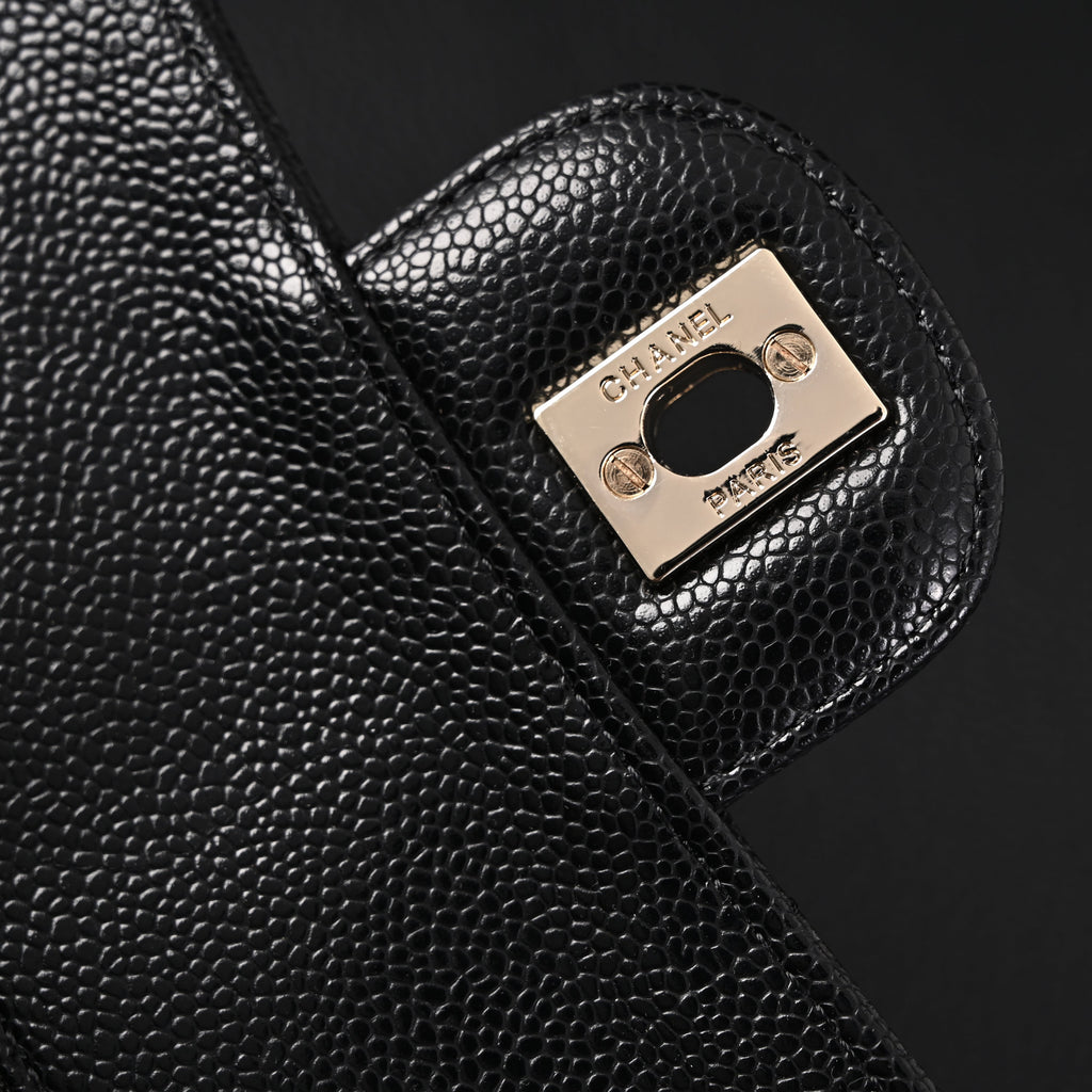chanel-classic-flap-bag-black-quilted-caviar-leather-with-gold-tone-hardware-1 Shoulder