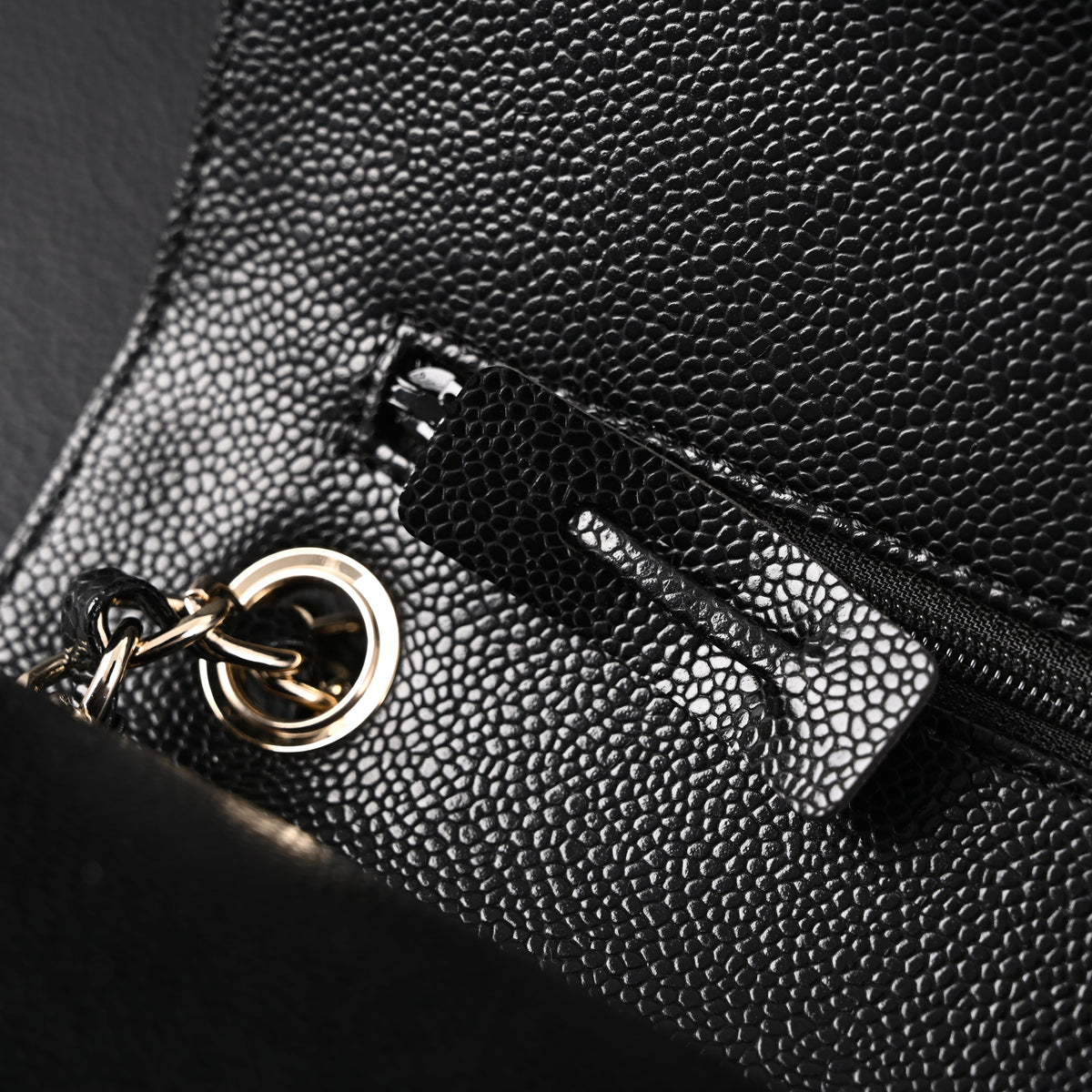 chanel-classic-flap-bag-black-quilted-caviar-leather-with-gold-tone-hardware-1 Shoulder
