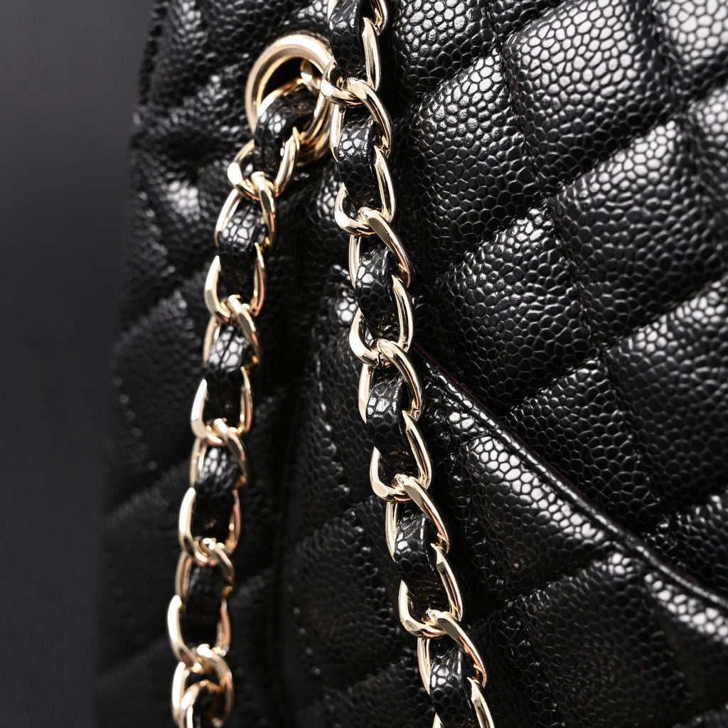 chanel-classic-flap-bag-black-quilted-caviar-leather-with-gold-tone-hardware-1 Shoulder