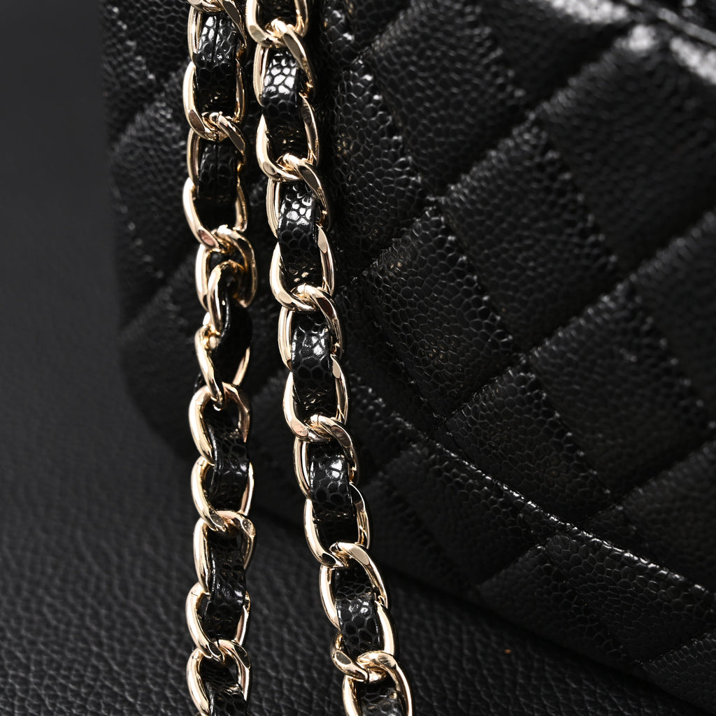 chanel-classic-flap-bag-black-quilted-caviar-leather-with-gold-tone-hardware-1 Shoulder
