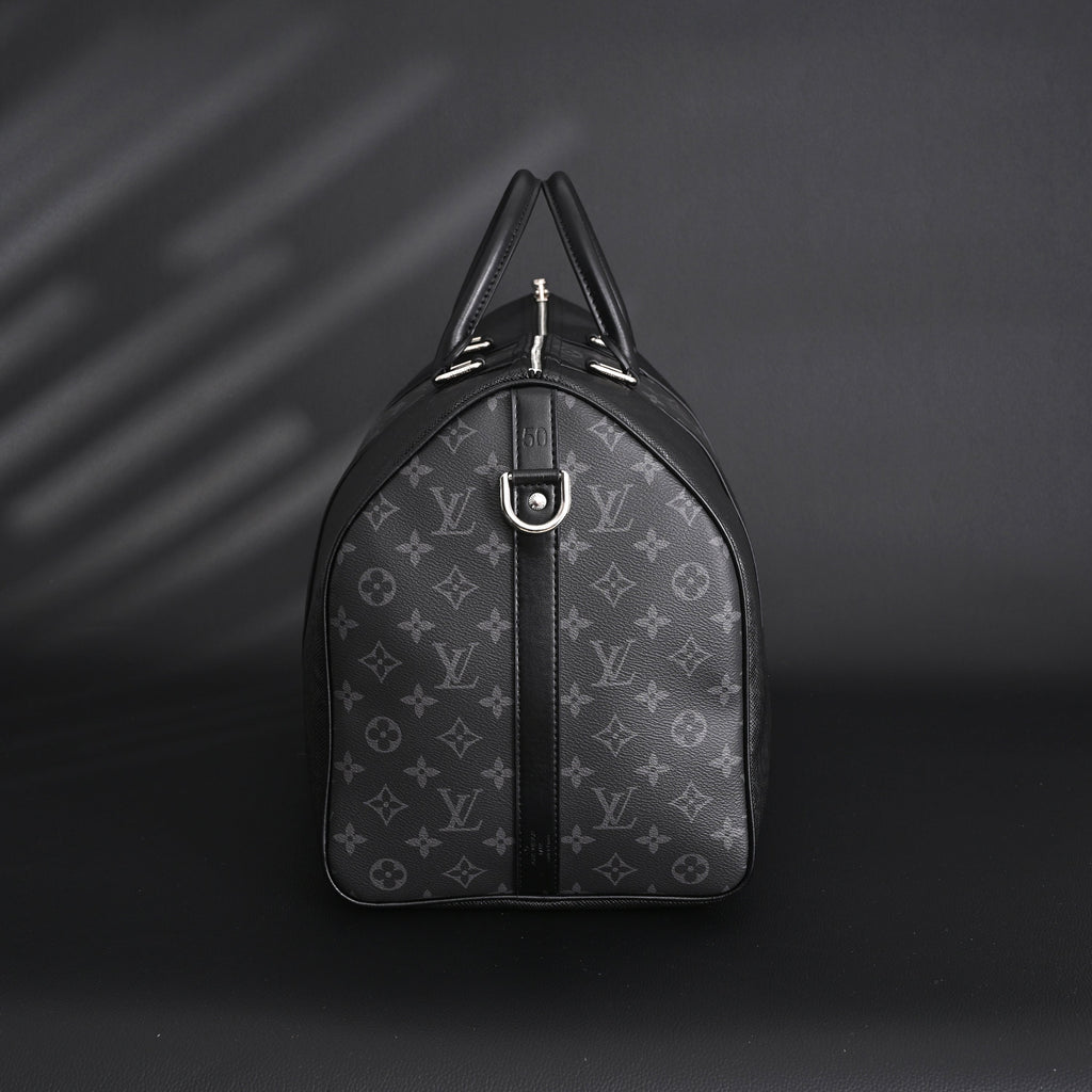 louis-vuitton-keepall-bandouliere-50-monogram-eclipse-canvas-travel-bag Handle