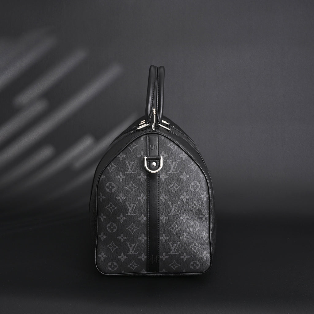 louis-vuitton-keepall-bandouliere-50-monogram-eclipse-canvas-travel-bag Handle