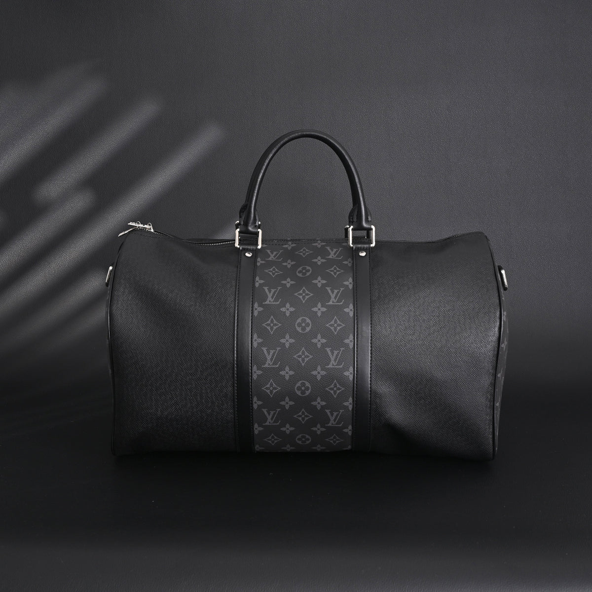 louis-vuitton-keepall-bandouliere-50-monogram-eclipse-canvas-travel-bag Handle