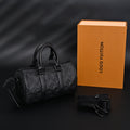 louis-vuitton-keepall-bandouliere-50-monogram-shadow-black-leather Handle