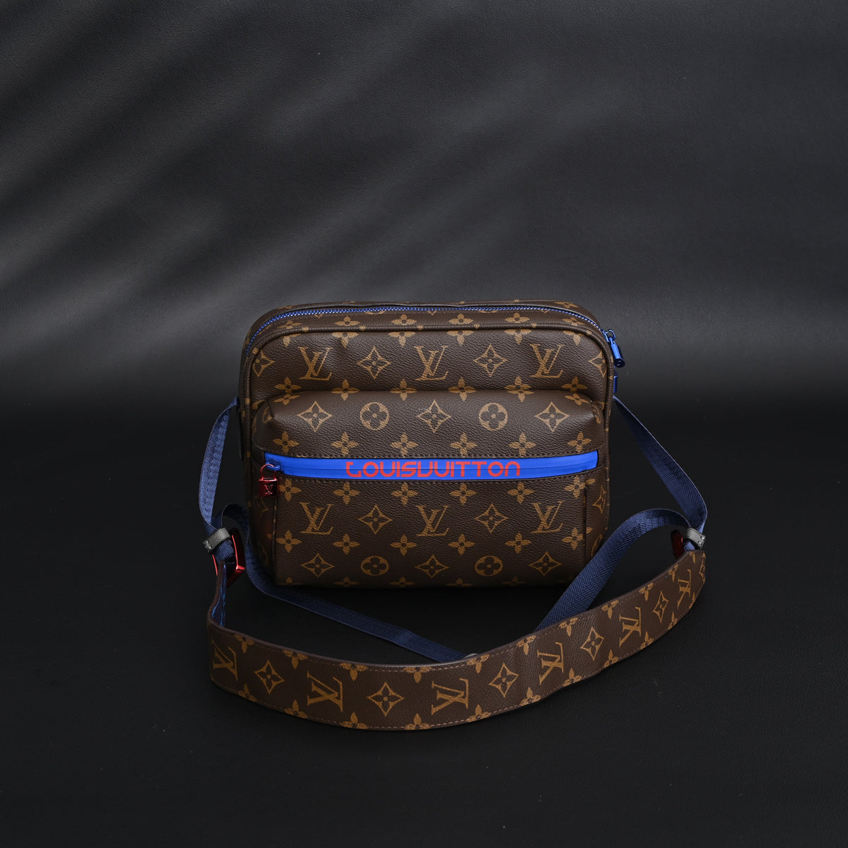 louis-vuitton-trio-messenger-bag-monogram-canvas-with-blue-strap Crossbody
