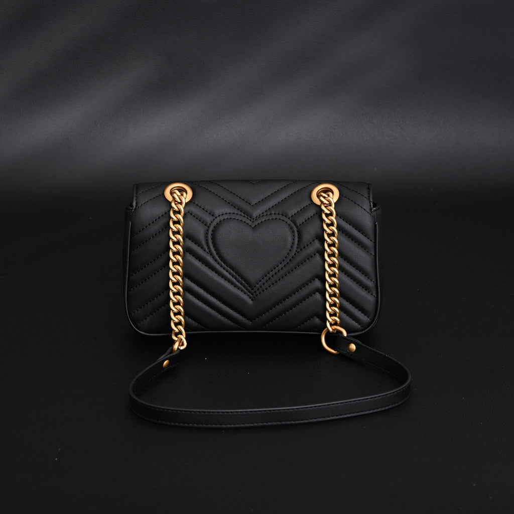 gucci-gg-marmont-small-matelasse-shoulder-bag-black-leather-with-gold-hardware Shoulder