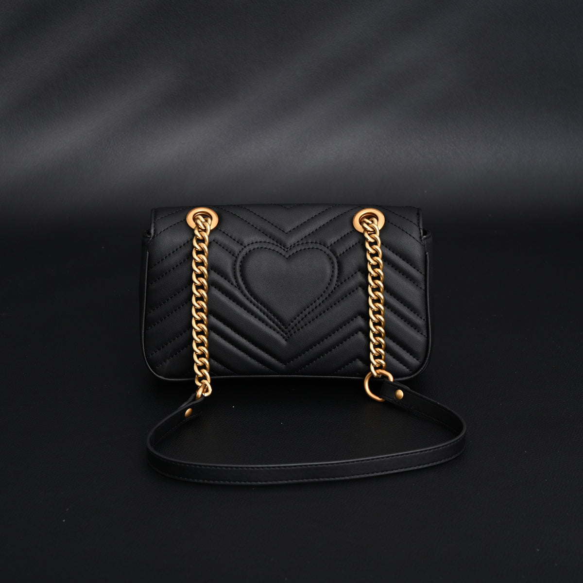 gucci-gg-marmont-small-matelasse-shoulder-bag-black-leather-with-gold-hardware Shoulder